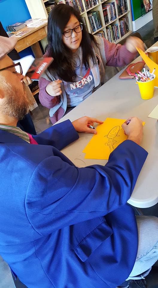 Art Baltazar draws with some kids