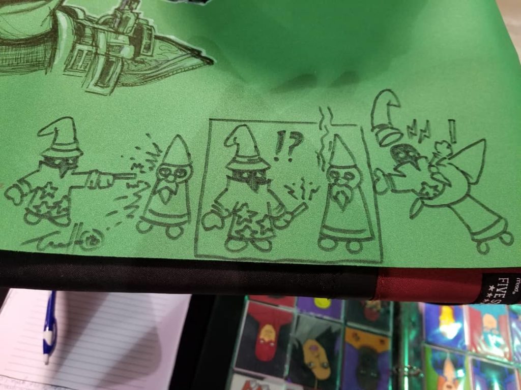 Art cloth sketch I did - the guy wanted the Gnome King from @$$hole! doing something funny